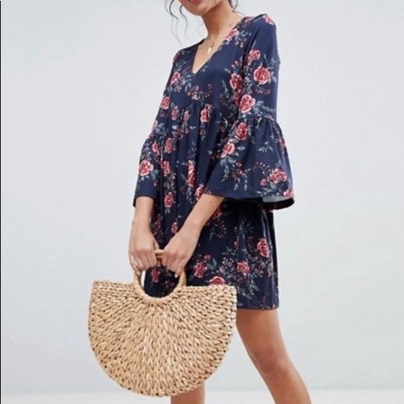 rose trumpet dress asos